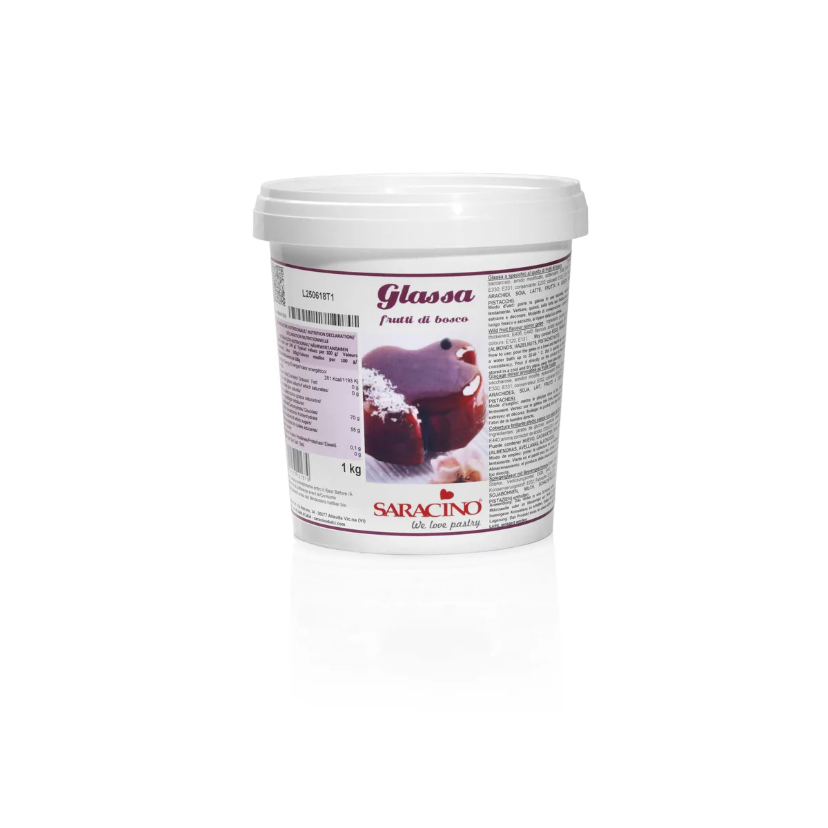 Glassa a specchio bosvruchten, verpakking van 1 kg