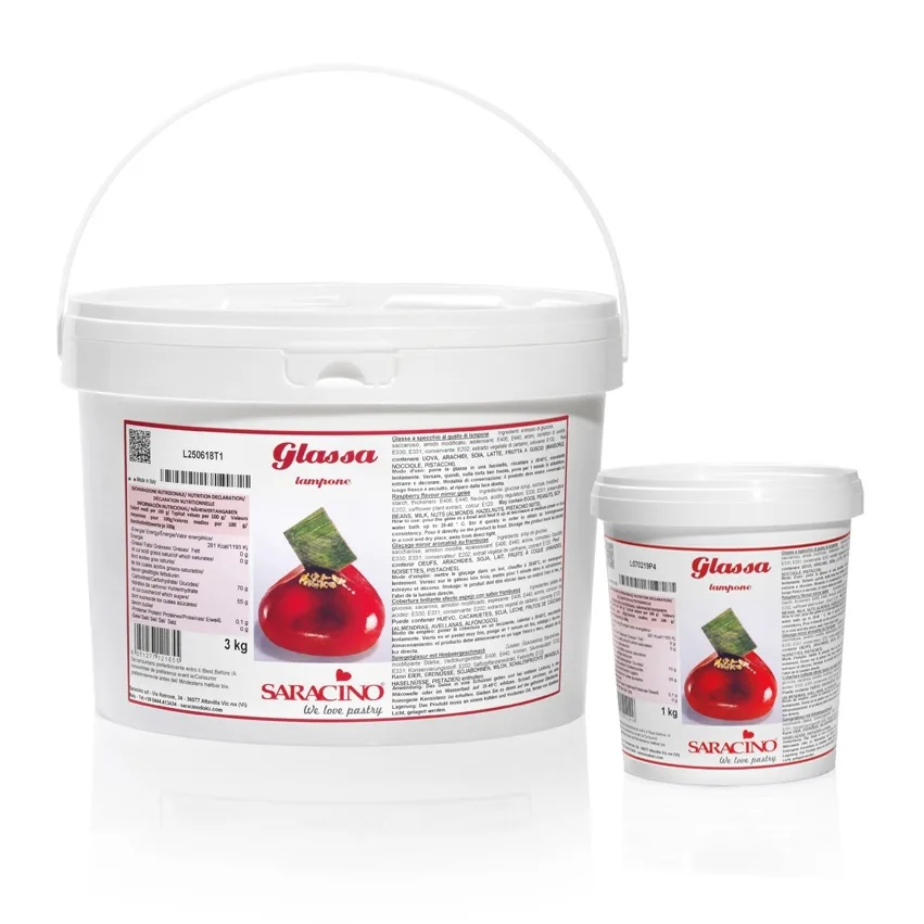 Glassa a specchio framboos, verpakking van 3 kg