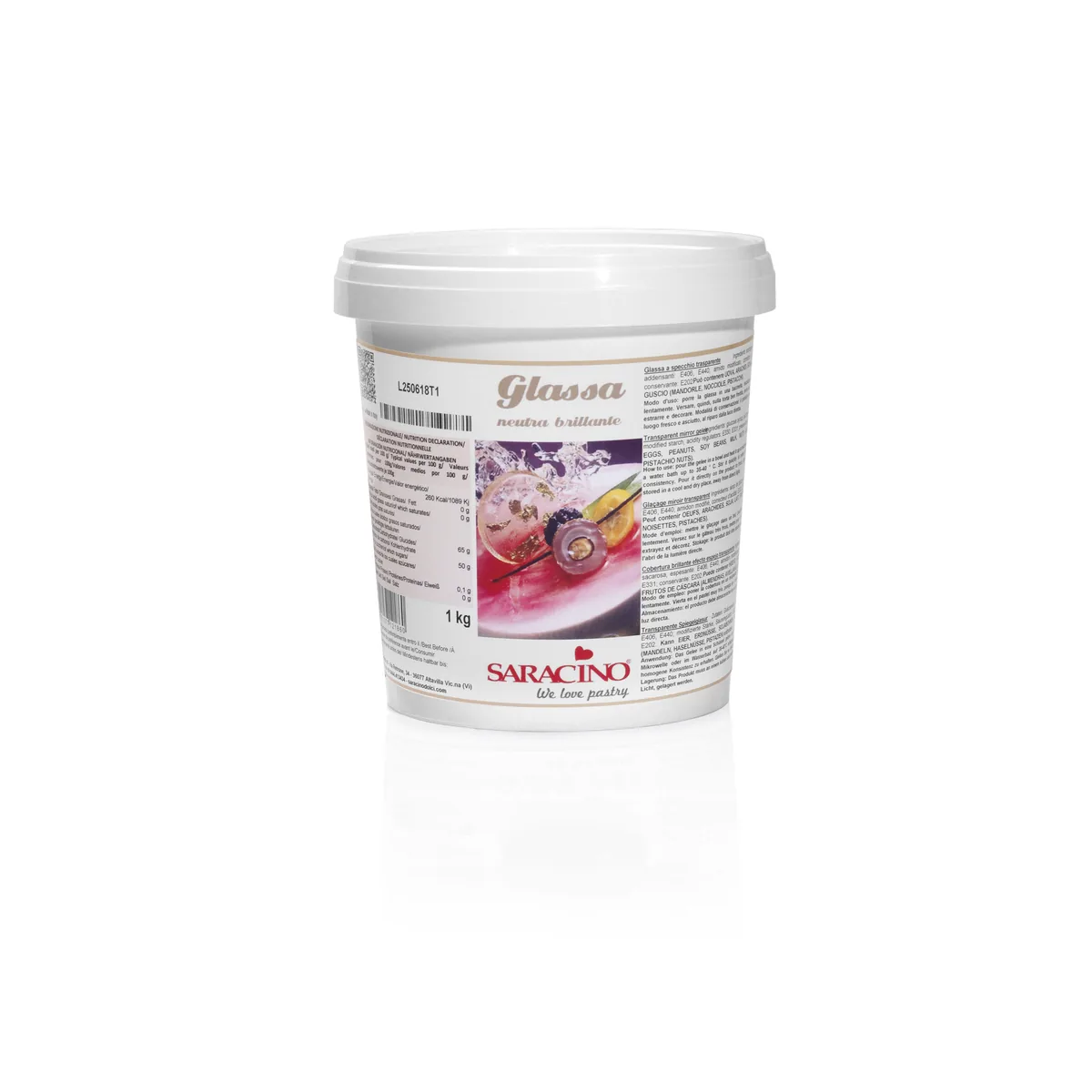Glassa a specchio neutraal transparant, verpakking van 1 kg