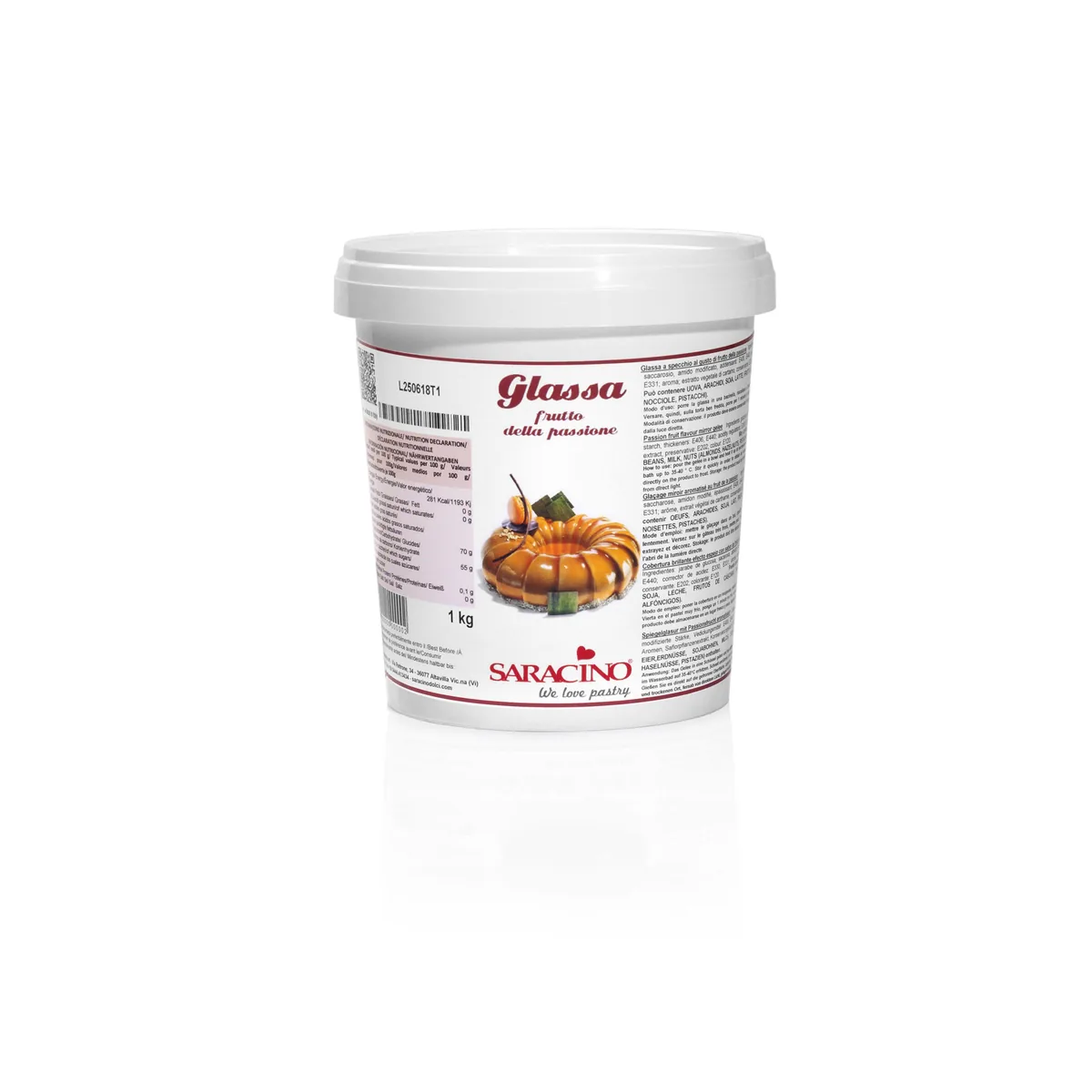 Glassa a specchio passievrucht, verpakking van 1 kg