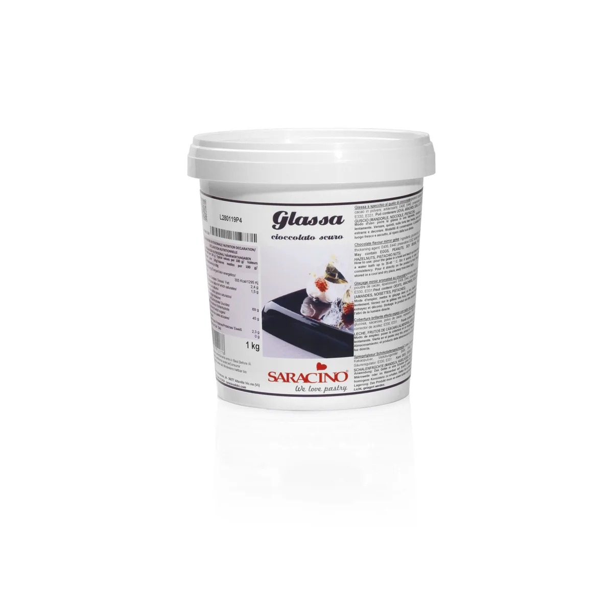 Glassa a specchio pure chocolade, verpakking van 1 kg