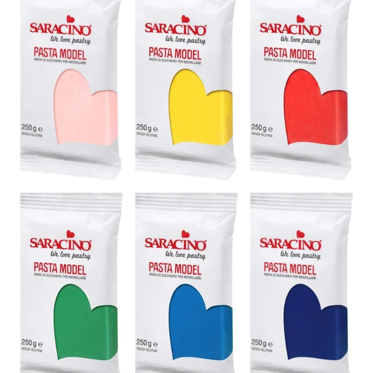 Starterset boetseren, verpakking van 6 × 250 g